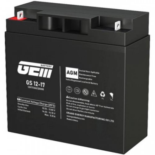 Акумуляторна батарея GEM Battery 12V 17 Ah (GS 12-17) купити в Україні: Київ, Львів, Хмельницький, Тернопіль, Івано-Франківськ | Низька ціна, відгуки, характеристики від TELEMART фото