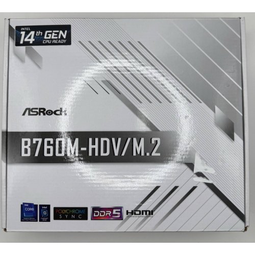 Материнская плата AsRock B760M-HDV/M.2 (s1700, Intel B760) (Восстановлено продавцом, 868476) купить в Украине: Киев, Днепр, Харьков, Одесса  | Проверка совместимости, низкая цена, отзывы, характеристики от TELEMART фото