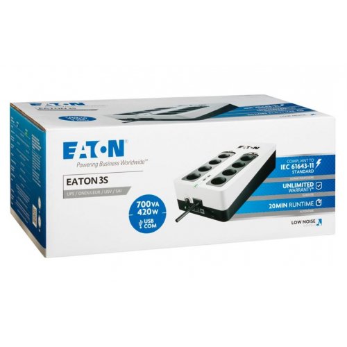 ИБП Eaton 3S Gen2 700VA (3S700D) купить в Украине: Киев, Днепр, Харьков, Одесса  | Низкая цена, отзывы, характеристики от TELEMART фото