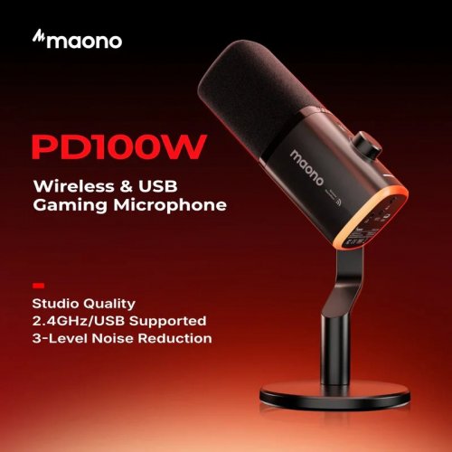 Мікрофон Maono PD100W Black купити в Україні: Київ, Львів, Хмельницький, Тернопіль, Івано-Франківськ | Низька ціна, відгуки, характеристики від TELEMART фото