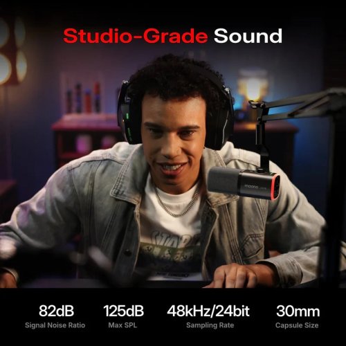 Мікрофон Maono PD100W S Black купити в Україні: Київ, Львів, Хмельницький, Тернопіль, Івано-Франківськ | Низька ціна, відгуки, характеристики від TELEMART фото