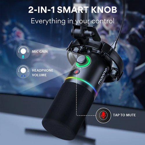 Мікрофон Maono PD200XS Black купити в Україні: Київ, Львів, Хмельницький, Тернопіль, Івано-Франківськ | Низька ціна, відгуки, характеристики від TELEMART фото