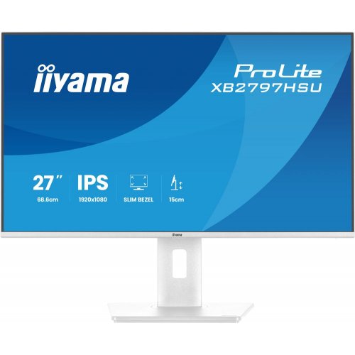 Монітор Iiyama 27" ProLite XB2797HSU-W1 White купити в Україні: Київ, Львів, Хмельницький, Тернопіль, Івано-Франківськ | Низька ціна, відгуки, характеристики від TELEMART фото