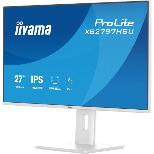 Монітор Iiyama 27" ProLite XB2797HSU-W1 White купити в Україні: Київ, Львів, Хмельницький, Тернопіль, Івано-Франківськ | Низька ціна, відгуки, характеристики від TELEMART фото