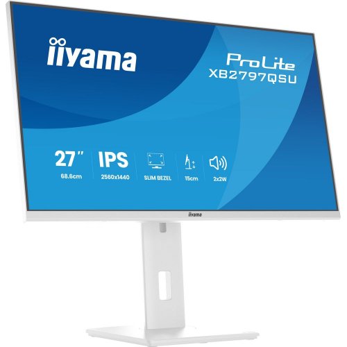 Монітор Iiyama 27" ProLite XB2797QSU-W1 White купити в Україні: Київ, Львів, Хмельницький, Тернопіль, Івано-Франківськ | Низька ціна, відгуки, характеристики від TELEMART фото