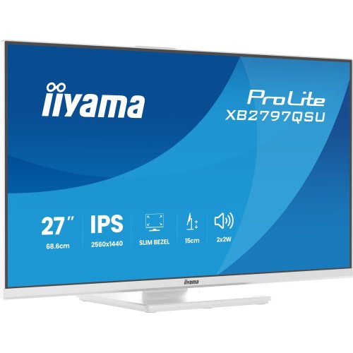 Монітор Iiyama 27" ProLite XB2797QSU-W1 White купити в Україні: Київ, Львів, Хмельницький, Тернопіль, Івано-Франківськ | Низька ціна, відгуки, характеристики від TELEMART фото