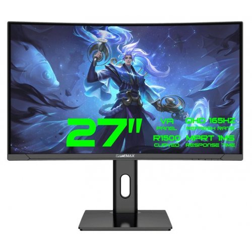 Монітор Gamemax 27" GMX27C165Q Black купити в Україні: Київ, Львів, Хмельницький, Тернопіль, Івано-Франківськ | Низька ціна, відгуки, характеристики від TELEMART фото