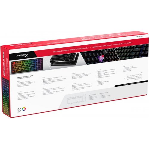 Клавіатура HyperX Alloy Origins 2 1800 RGB Linear Red (B4QS4AA) Black купити в Україні: Київ, Львів, Хмельницький, Тернопіль, Івано-Франківськ | Низька ціна, відгуки, характеристики від TELEMART фото