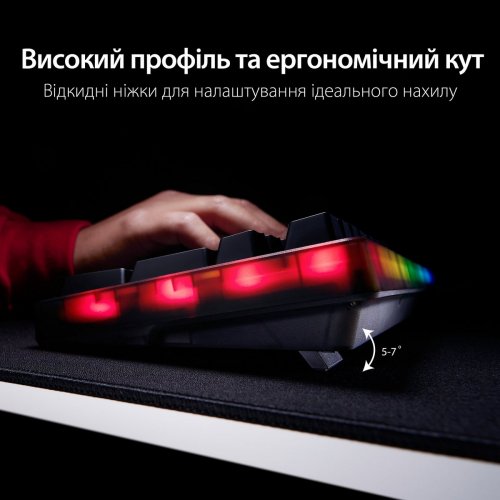 Клавіатура HyperX Alloy Origins 2 1800 RGB Linear Red (B4QS4AA) Black купити в Україні: Київ, Львів, Хмельницький, Тернопіль, Івано-Франківськ | Низька ціна, відгуки, характеристики від TELEMART фото