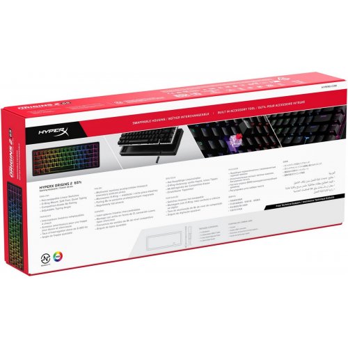 Клавиатура HyperX Alloy Origins 2 65 RGB Linear Red (B4QS3AA) Black купить в Украине: Киев, Днепр, Харьков, Одесса  | Низкая цена, отзывы, характеристики от TELEMART фото
