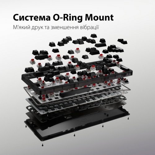 Клавиатура HyperX Alloy Origins 2 65 RGB Linear Red (B4QS3AA) Black купить в Украине: Киев, Днепр, Харьков, Одесса  | Низкая цена, отзывы, характеристики от TELEMART фото