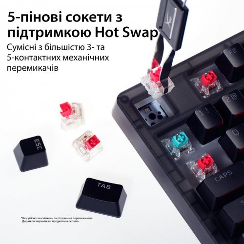Клавиатура HyperX Alloy Origins 2 65 RGB Linear Red (B4QS3AA) Black купить в Украине: Киев, Днепр, Харьков, Одесса  | Низкая цена, отзывы, характеристики от TELEMART фото