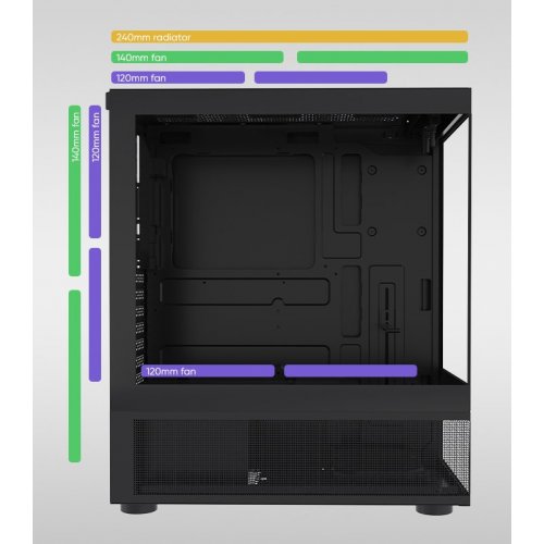 Корпус 1stPlayer Mi7-A-BK-2F7R-1F7 без БП Black (Восстановлено продавцом, 869020) купить в Украине: Киев, Днепр, Харьков, Одесса  | Проверка совместимости, низкая цена, отзывы, характеристики от TELEMART фото