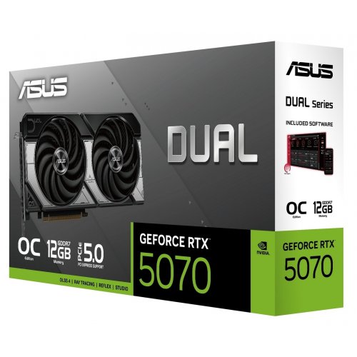 Уцінка відеокарта Asus Dual GeForce RTX 5070 OC 12288MB (DUAL-RTX5070-O12G) (Розкрита упаковка, 869128) купити в Україні: Київ, Львів, Хмельницький, Тернопіль, Івано-Франківськ | Перевірка сумісності, низька ціна, відгуки, характеристики від TELEMART фото
