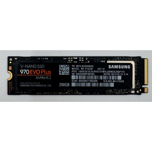 Ssd-диск Samsung 970 Evo Plus V-NAND MLC 250GB M.2 (2280 PCI-E) (MZ-V7S250BW) (Восстановлено продавцом, 869268) купить в Украине: Киев, Днепр, Харьков, Одесса  | Проверка совместимости, низкая цена, отзывы, характеристики от TELEMART фото