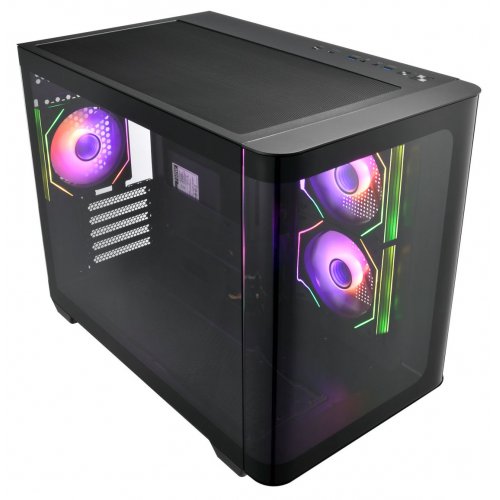 Корпус FSP S380 Tempered Glass без БП (S380-BA) Black купить в Украине: Киев, Днепр, Харьков, Одесса  | Проверка совместимости, низкая цена, отзывы, характеристики от TELEMART фото