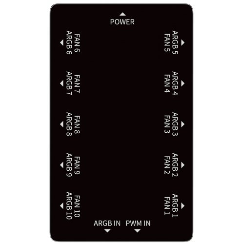 Розгалужувач вентиляторів корпусу Ocypus Delta EH10 Pro (DELTA-EH10-BKN00PXX-GL) Black купити в Україні: Київ, Львів, Хмельницький, Тернопіль, Івано-Франківськ | Низька ціна, відгуки, характеристики від TELEMART фото