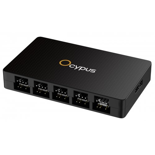 Розгалужувач вентиляторів корпусу Ocypus Delta EH10 (DELTA-EH10-BKN00XXX-GL) Black купити в Україні: Київ, Львів, Хмельницький, Тернопіль, Івано-Франківськ | Низька ціна, відгуки, характеристики від TELEMART фото