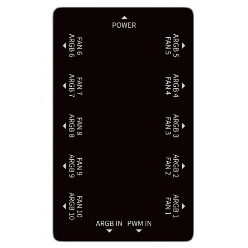 Розгалужувач вентиляторів корпусу Ocypus Delta EH10 (DELTA-EH10-BKN00XXX-GL) Black купити в Україні: Київ, Львів, Хмельницький, Тернопіль, Івано-Франківськ | Низька ціна, відгуки, характеристики від TELEMART фото