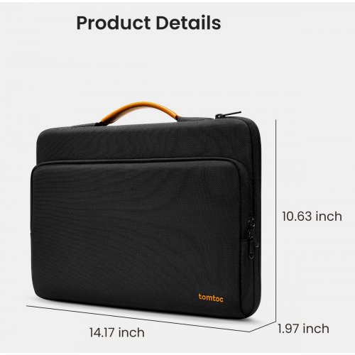 Сумка Tomtoc 14.4" Defender-A14 (A14D3D1) Black купити в Україні: Київ, Львів, Хмельницький, Тернопіль, Івано-Франківськ | Низька ціна, відгуки, характеристики від TELEMART фото