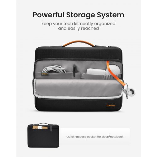 Сумка Tomtoc 14.4" Defender-A14 (A14D3D1) Black купити в Україні: Київ, Львів, Хмельницький, Тернопіль, Івано-Франківськ | Низька ціна, відгуки, характеристики від TELEMART фото