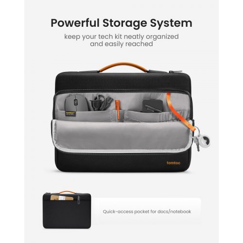 Сумка Tomtoc 14.4" Defender-A14 (A14D3D1) Black купити в Україні: Київ, Львів, Хмельницький, Тернопіль, Івано-Франківськ | Низька ціна, відгуки, характеристики від TELEMART фото