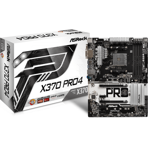 Материнська плата AsRock X370 Pro4 (sAM4, AMD X370) (Відновлено продавцем, 869562) купити в Україні: Київ, Львів, Хмельницький, Тернопіль, Івано-Франківськ | Перевірка сумісності, низька ціна, відгуки, характеристики від TELEMART фото