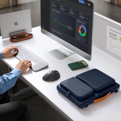 Сумка для ноутбука Tomtoc 14" Defender-A42 (A42D3B1) Navy Blue купить в Украине: Киев, Днепр, Харьков, Одесса  | Низкая цена, отзывы, характеристики от TELEMART фото