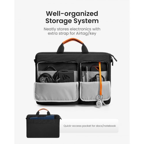 Сумка для ноутбука Tomtoc 17.3" Defender-A42 (A42G1D1) Black купити в Україні: Київ, Львів, Хмельницький, Тернопіль, Івано-Франківськ | Низька ціна, відгуки, характеристики від TELEMART фото