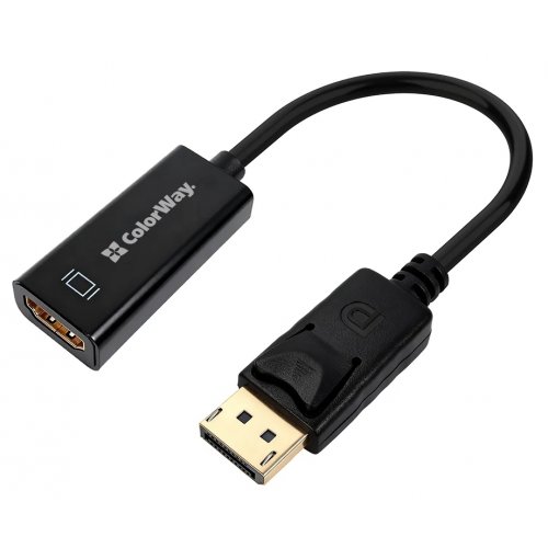 Адаптер ColorWay DisplayPort to HDMI 4K (CW-AD-DPHD) Black купить в Украине: Киев, Днепр, Харьков, Одесса  | Низкая цена, отзывы, характеристики от TELEMART фото