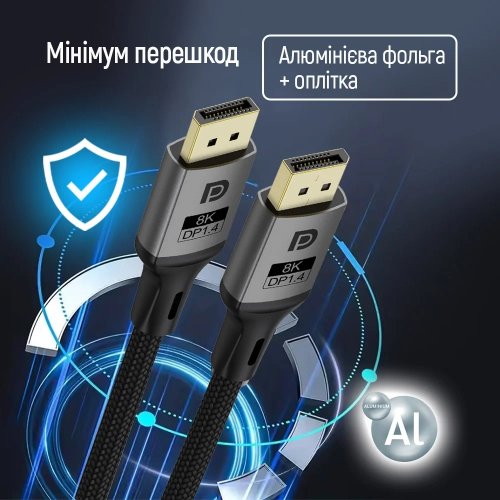 Кабель ColorWay DisplayPort to DisplayPort V1.4 8K 1.5m (CW-CBDP093-BK) Black купити в Україні: Київ, Львів, Хмельницький, Тернопіль, Івано-Франківськ | Низька ціна, відгуки, характеристики від TELEMART фото