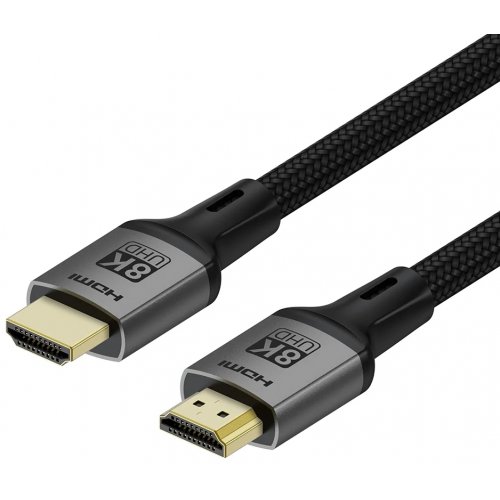Кабель ColorWay HDMI to HDMI V2.1 8K 2m (CW-CBHD088-BK) Black купить в Украине: Киев, Днепр, Харьков, Одесса  | Низкая цена, отзывы, характеристики от TELEMART фото
