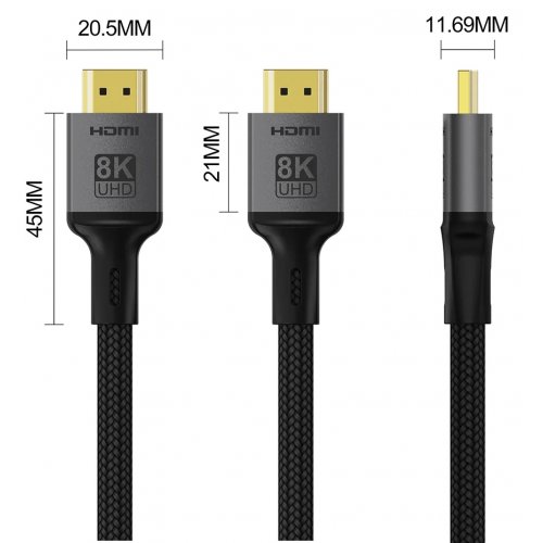 Кабель ColorWay HDMI to HDMI V2.1 8K 3m (CW-CBHD089-BK) Black купити в Україні: Київ, Львів, Хмельницький, Тернопіль, Івано-Франківськ | Низька ціна, відгуки, характеристики від TELEMART фото