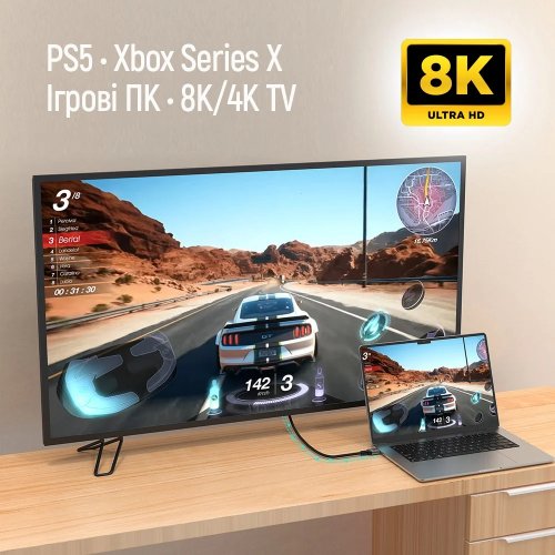 Кабель ColorWay HDMI to HDMI V2.1 8K 3m (CW-CBHD089-BK) Black купити в Україні: Київ, Львів, Хмельницький, Тернопіль, Івано-Франківськ | Низька ціна, відгуки, характеристики від TELEMART фото