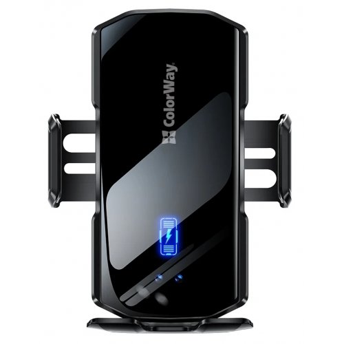 Автомобильное зарядное устройство ColorWay FlameGrip Wireless 15W (CW-CHAW070Q-BK) Black купить в Украине: Киев, Днепр, Харьков, Одесса  | Низкая цена, отзывы, характеристики от TELEMART фото