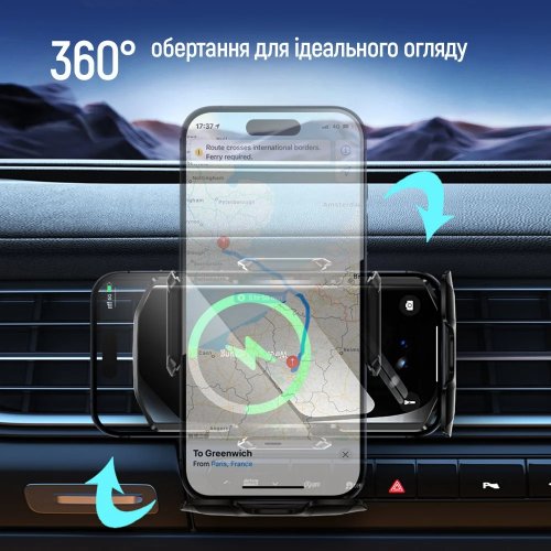 Автомобильное зарядное устройство ColorWay FlameGrip Wireless 15W (CW-CHAW070Q-BK) Black купить в Украине: Киев, Днепр, Харьков, Одесса  | Низкая цена, отзывы, характеристики от TELEMART фото