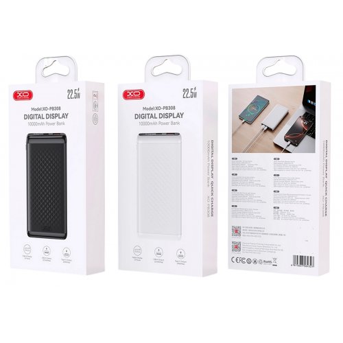 Powerbank XO PB308 10000mAh 22.5W Black купити в Україні: Київ, Львів, Хмельницький, Тернопіль, Івано-Франківськ | Низька ціна, відгуки, характеристики від TELEMART фото