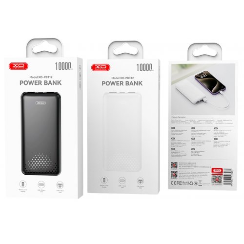 Powerbank XO PB312 10000mAh 10W Black купити в Україні: Київ, Львів, Хмельницький, Тернопіль, Івано-Франківськ | Низька ціна, відгуки, характеристики від TELEMART фото