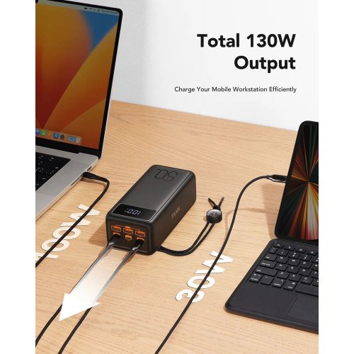 Powerbank Veger W5001C 56000mAh 130W Black купити в Україні: Київ, Львів, Хмельницький, Тернопіль, Івано-Франківськ | Низька ціна, відгуки, характеристики від TELEMART фото