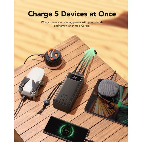 Powerbank Veger W5001C 56000mAh 130W Black купити в Україні: Київ, Львів, Хмельницький, Тернопіль, Івано-Франківськ | Низька ціна, відгуки, характеристики від TELEMART фото