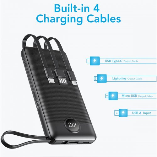 Powerbank Veger W1116 10000mAh 10W Black купити в Україні: Київ, Львів, Хмельницький, Тернопіль, Івано-Франківськ | Низька ціна, відгуки, характеристики від TELEMART фото