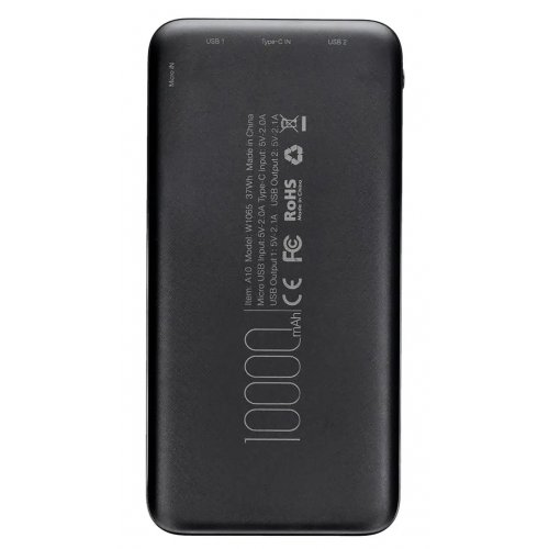 Powerbank Veger W1065 10000mAh 10W Black купити в Україні: Київ, Львів, Хмельницький, Тернопіль, Івано-Франківськ | Низька ціна, відгуки, характеристики від TELEMART фото