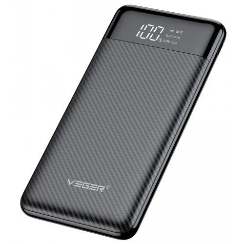 Powerbank Veger W1087 10000mAh 10W Black купити в Україні: Київ, Львів, Хмельницький, Тернопіль, Івано-Франківськ | Низька ціна, відгуки, характеристики від TELEMART фото