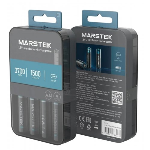 Аккумуляторная батарея Marstek 5070С AA USB Type-C Li-Ion 1000mAh 1.5V 4 шт. (5070C) купить в Украине: Киев, Днепр, Харьков, Одесса  | Низкая цена, отзывы, характеристики от TELEMART фото