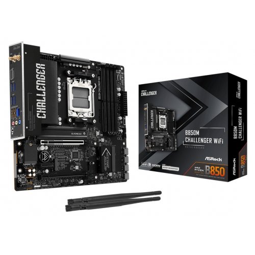 Материнська плата AsRock B850M Challenger WiFi (sAM5, AMD B850) купити в Україні: Київ, Львів, Хмельницький, Тернопіль, Івано-Франківськ | Перевірка сумісності, низька ціна, відгуки, характеристики від TELEMART фото