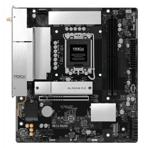 Материнская плата AsRock B860M Rock WiFi (s1851, Intel B860) купить в Украине: Киев, Днепр, Харьков, Одесса  | Проверка совместимости, низкая цена, отзывы, характеристики от TELEMART фото