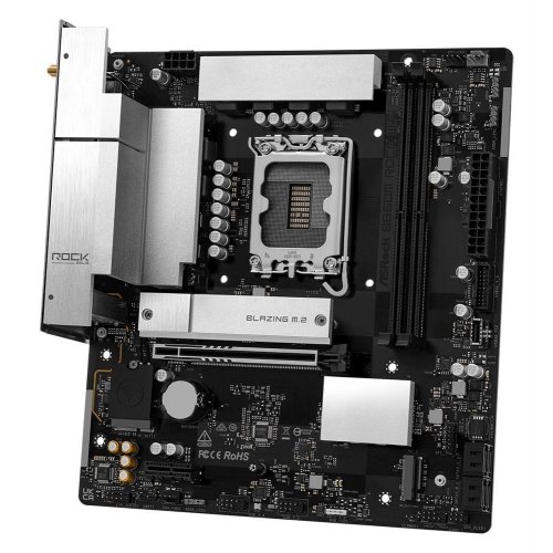 Материнская плата AsRock B860M Rock WiFi (s1851, Intel B860) купить в Украине: Киев, Днепр, Харьков, Одесса  | Проверка совместимости, низкая цена, отзывы, характеристики от TELEMART фото