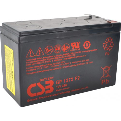 Аккумуляторная батарея CSB 12V 7.2 Ah (GP1272F2(28W)) купить в Украине: Киев, Днепр, Харьков, Одесса  | Низкая цена, отзывы, характеристики от TELEMART фото