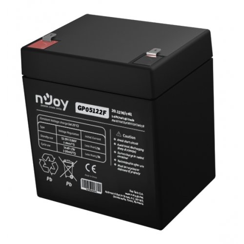Акумуляторна батарея Njoy GP05122F 12V 5Ah (BTVACEUOBTO2FCW01B) купити в Україні: Київ, Львів, Хмельницький, Тернопіль, Івано-Франківськ | Низька ціна, відгуки, характеристики від TELEMART фото