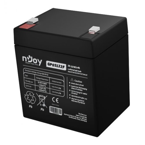 Акумуляторна батарея Njoy GP05122F 12V 5Ah (BTVACEUOBTO2FCW01B) купити в Україні: Київ, Львів, Хмельницький, Тернопіль, Івано-Франківськ | Низька ціна, відгуки, характеристики від TELEMART фото